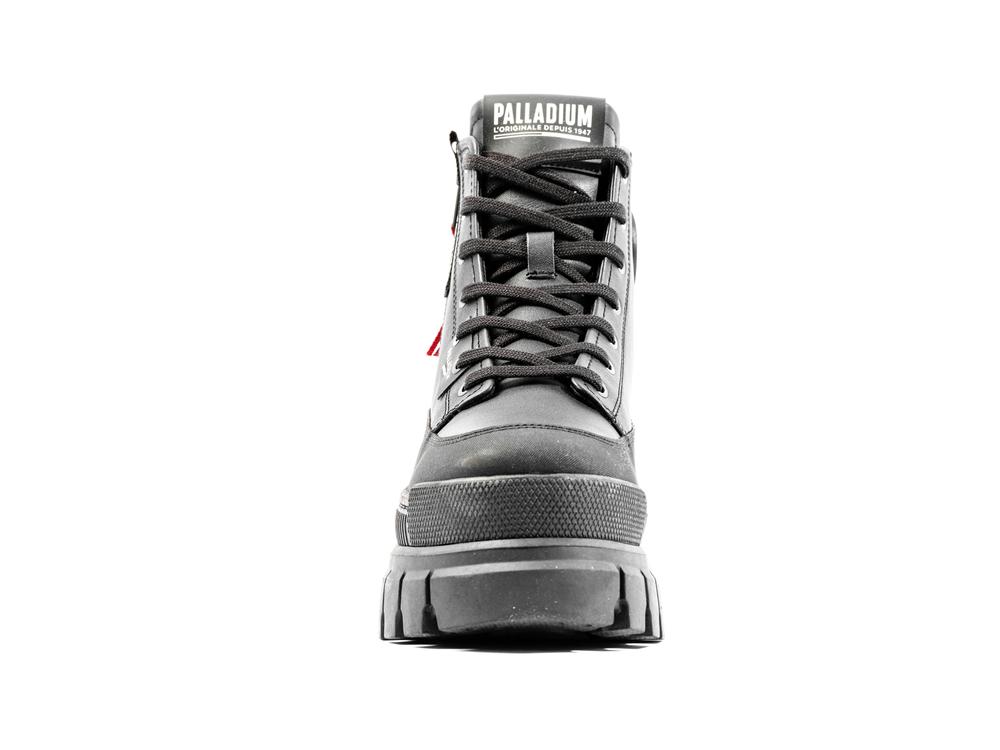 Black / Black Palladium REVOLT BOOT ZIP LEATHER Women High Top Boots  Israel |  90678-NEYS