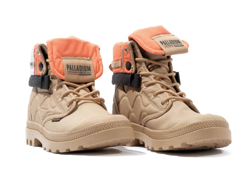 Caramel Brown Palladium BAGGY RE-QUILTED Men High Tops Shoes  Israel |  83104-ZOCV