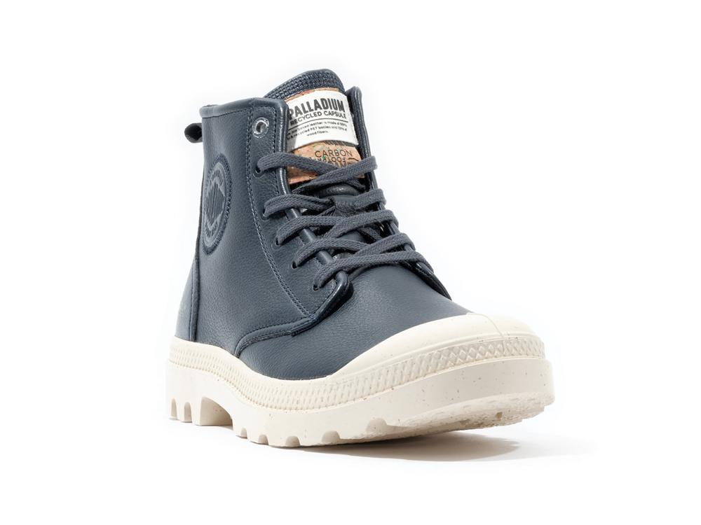 Dark Navy Palladium PAMPA HI RE-VEGAN LTH Men High Tops Shoes  Israel |  08574-CHMX