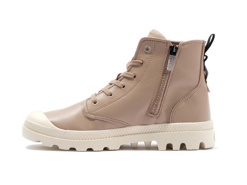 Tan Coral Palladium PAMPA HI RE-VEGAN LTH Women High Tops Shoes  Israel |  64082-ZQNA