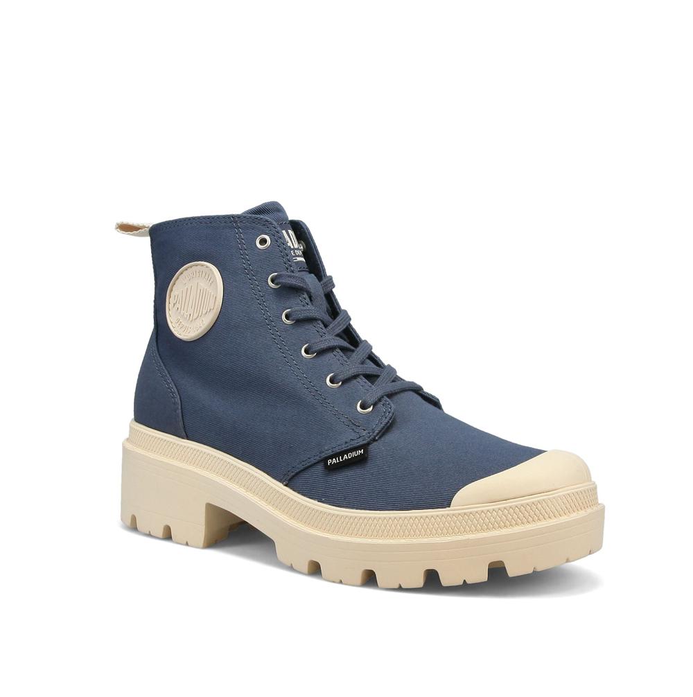 Vintage Indigo Palladium PALLABASE TWILL Women Heel Boots  Israel |  85407-HOAT