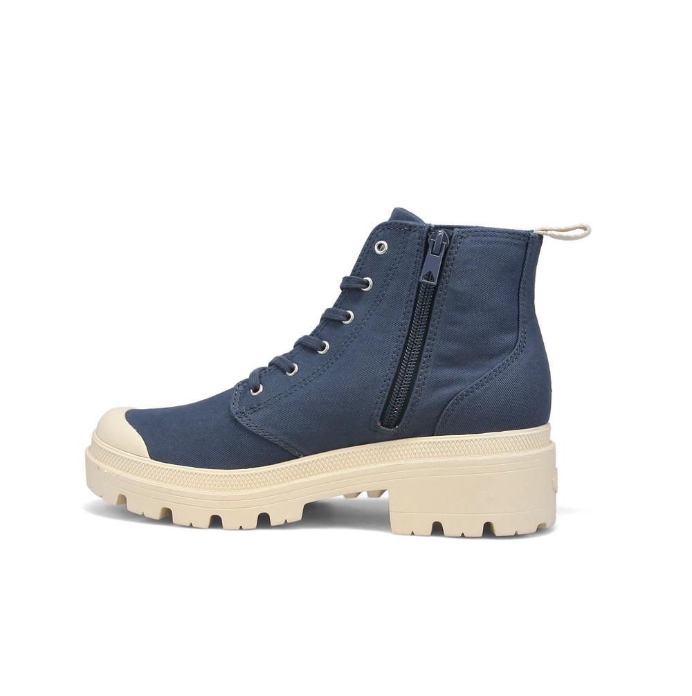 Vintage Indigo Palladium PALLABASE TWILL Women Heel Boots  Israel |  85407-HOAT